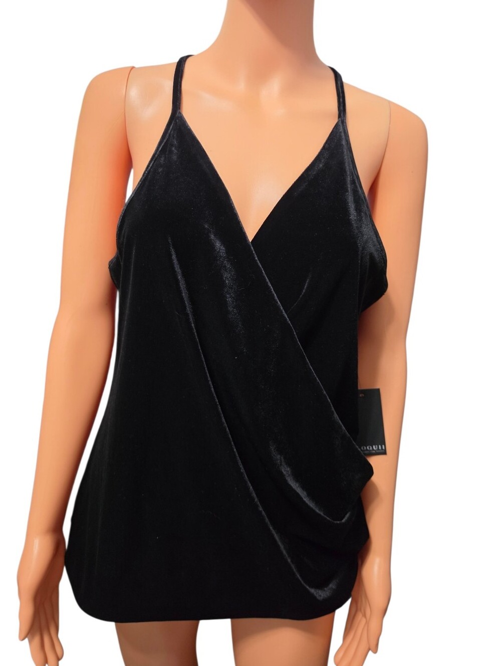 Eloqui Velvet Surplice Whimsigoth Black Dark Academia Camisole Sz 14/16
